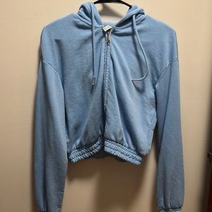 Cropped zip up hoodie